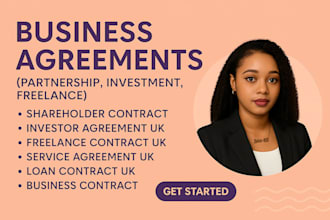 draft shareholder or partnership agreement UK and US