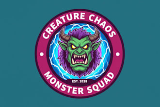 make a unique monster mascot logo with unlimited revision