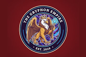 create unique style for griffin king mascot logo design with unlimited review