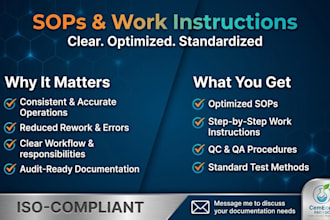 write technical sops, qc procedures, and iso documentation