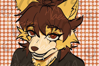 draw furry headshot icon art of your fursona