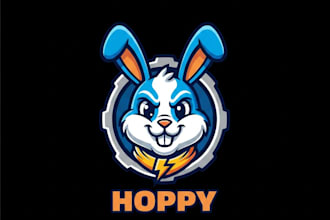 make creative bilby, rabbit mascot logo with t shirt design