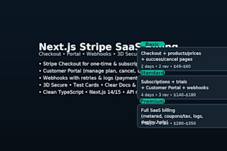 next,js stripe saas billing checkout, portal and webhooks
