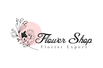 design floral, line art, minimalist,boho, flowers shop logo