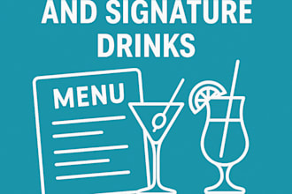 create a professional cocktail menu and signature drinks