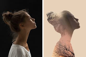 do adobe photoshop editing and double exposure
