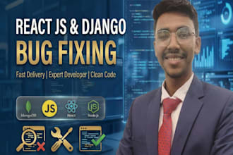 fix bugs in your react js or python django website code