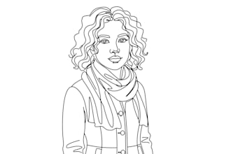 draw unique line art, portrait and character illustration
