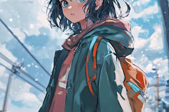 anime character, fanart, and original character