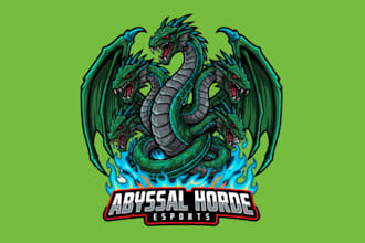 make awesome style hydra mascot logo design in 12 hours
