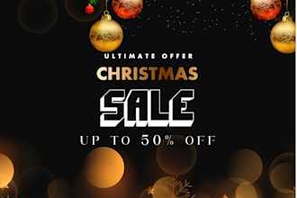 design christmas social media post and banner in 24 hours