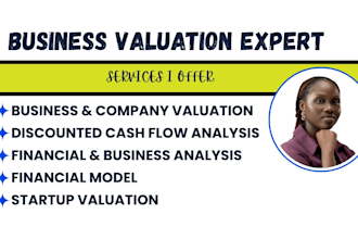 business valuation, company startup valuation, financial model, dcf analysis