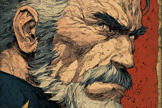 make illustration in american comic style