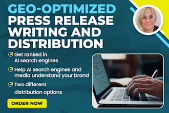 write and distribute a GEO press release with ai focused q and a matrix