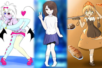 draw your characters in my cartoonish anime artstyle