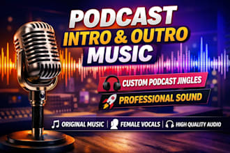 create professional podcast intro music outro music or podcast jingle