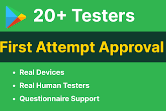 provide 12 or 20 testers for google play console closed testing