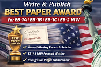 write and publish best paper award for eb1a, eb1b, eb1c, eb1 niw requirement