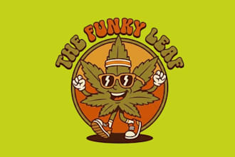 draw awesome funki leaf mascot logo design for your choices