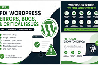 fix wp errors, bugs, critical issues, and plugin conflicts