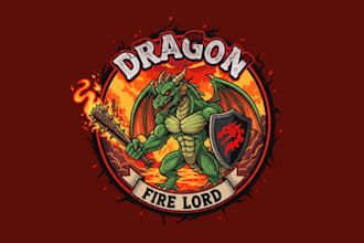 make modern style dragon mascot logo design with 1 day delivery