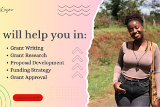 do grants proposal, grant writing, grant research and help in grant approval