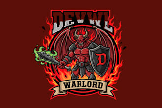 design awesome style devwl mascot sport logo