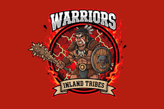 design wonderful new style warriors inland tribes mascot logo