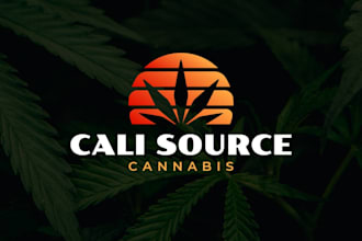 creative cannabis logo design, free business card, cbd, hemp, marijuana branding
