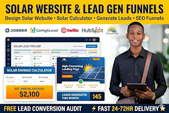 design solar website solar calculator generates solar leads via landing page