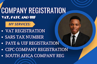 register your south african business for vat, paye and fast and professionally