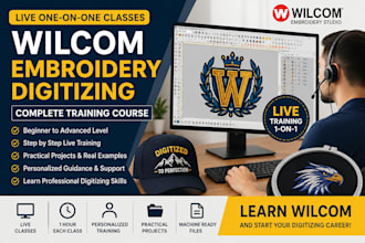 teach you wilcom embroidery digitizing in live one on one classes