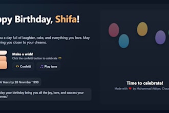 complete projects like  to wish birthday