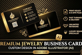 design professional jewelry business card design, jeweler qr code card thank you
