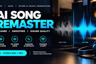 clean and remaster your suno ai song, removing hiss