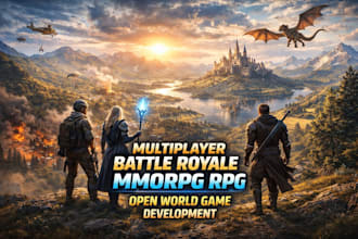 develop multiplayer battle royale, mmorpg rpg open world game
