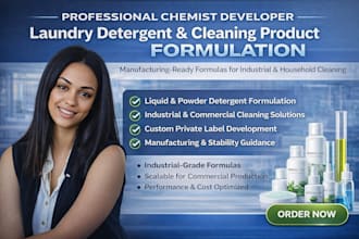 be chemist developer for laundry detergent and cleaning products formulation