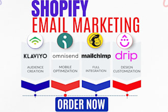 setup shopify email marketing klaviyo omnisend mailchimp activecampaign drip