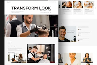design professional hair salon, spa, barber  shopify store with booking feature