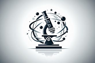 do eye catchy microscope science isolated logo in express delivery