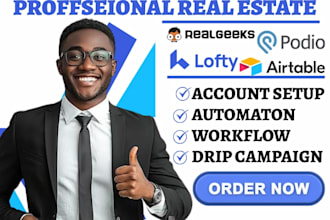 do realgeeks idx website podio lofty crm seo airtable integration data migration