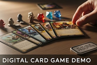 develop a playable digital card game prototype in unity or webgl