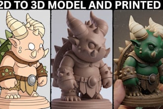 convert your 2d character into a 3d printable stl miniature for tabletop or game