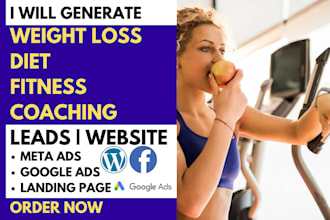 generate weight loss diet fitness coaching wordpress website with a lead setup