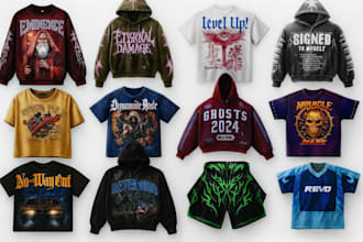 design streetwear clothing graphic, brand merch t shirts and hoodies