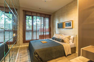 rearrange 3d condo apartment,interior bedroom, home decor,bookshelf,wall lighten