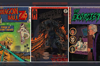 draw retro vintage illustration retro horror comic book vintage poster pop art