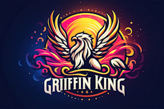 create an eye grifin king mascot logo for you in one day