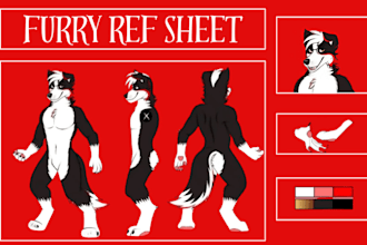 create furry ref sheet fursona character sheet furry art reference sheet nsfw oc