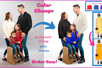 recolor, color correction and remove background professionally